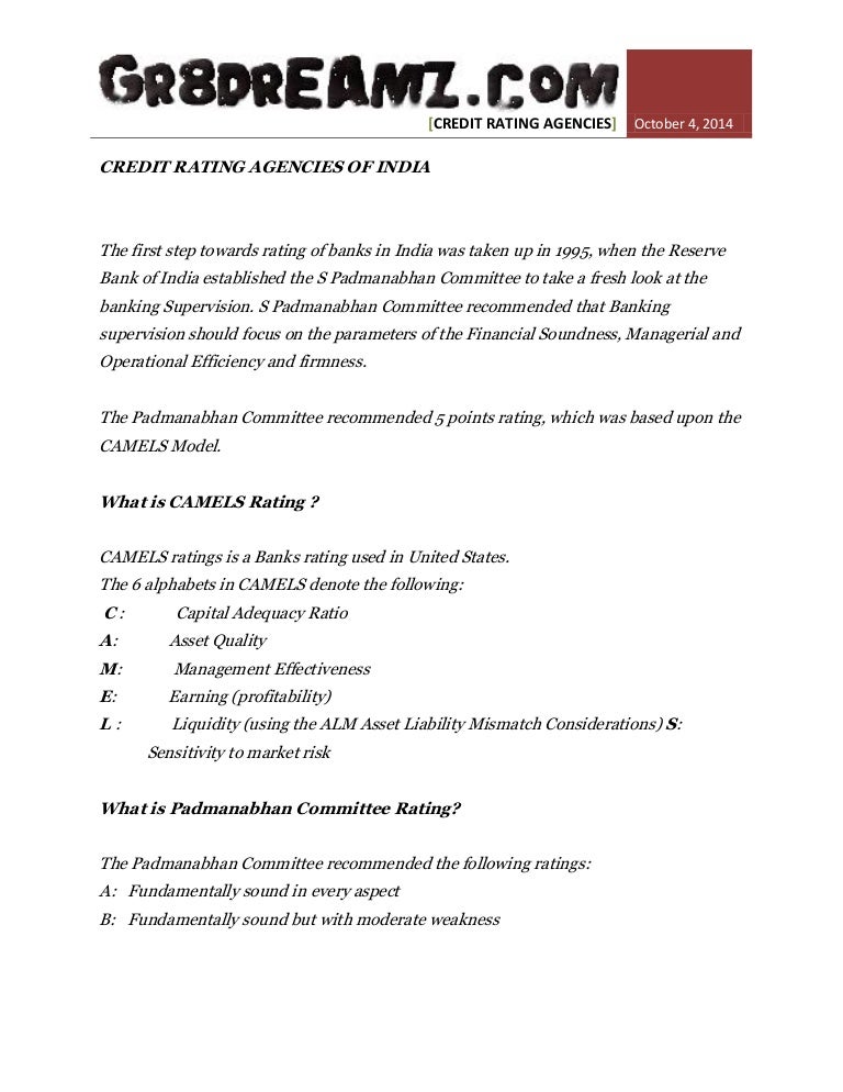 Dissertation credit rating agencies