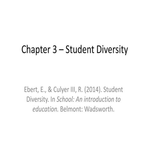 Chapter 3  student diversity