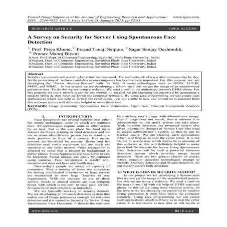 A Survey on Security for Server Using Spontaneous Face Detection