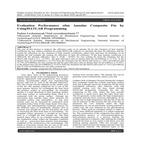 Evaluation Performance ofan Annular Composite Fin by UsingMATLAB Programming