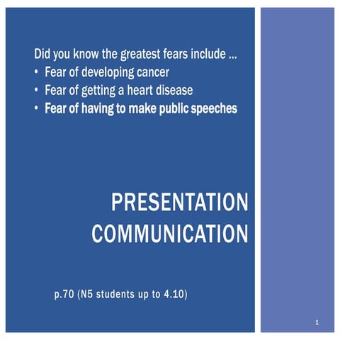N5 Communication: Presentation Communication for students studying at FET Col...