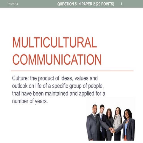 N5 Communication: Multicultural Communication