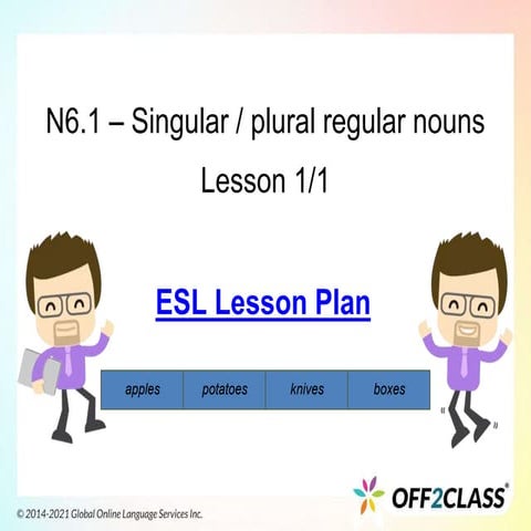 Singular And Plural Regular Nouns – Free ESL Lesson Plan 
