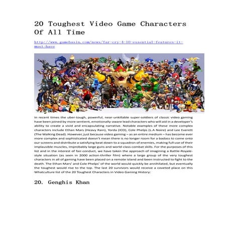 20 toughest video game characters of all time   www.gamebasin.com