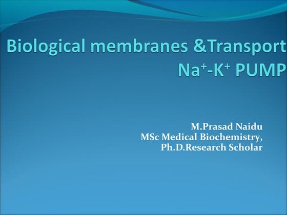 Sodium and Potassium pump ATPase | PPT