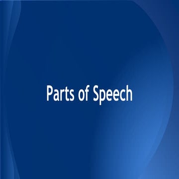 GR Lecture 1: Parts of Speech