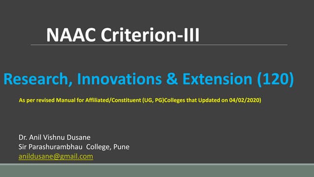 Naac Criterion-III