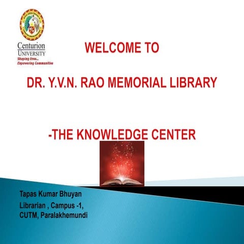 Library Presentation for Naac Team : cutm | PPTX