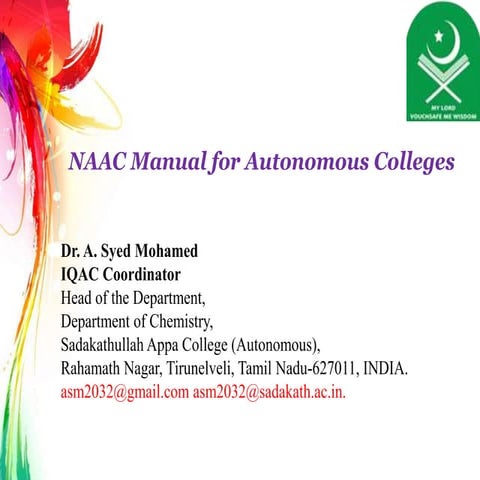 NAAC Manual for autonomous colleges
