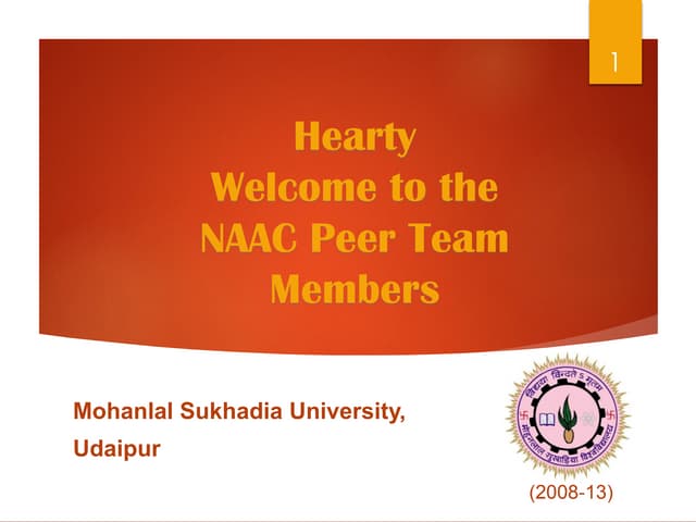 Naac peer team visit at  mlsu