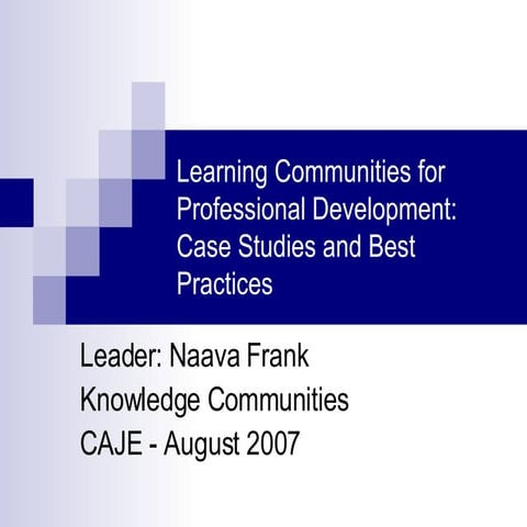 Naava Frank: Learning Communities for Professional