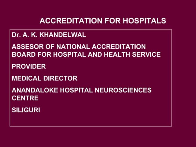 INTRODUCTION  TO NABH STANDARDS
