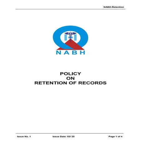 Nabh policy on retention of records