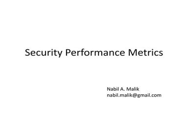 Nabil Malik - Security performance metrics