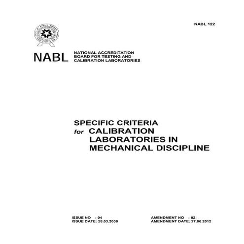 NABL 122 Mechanical