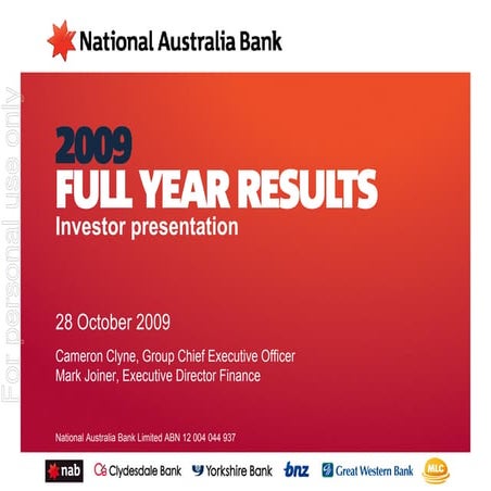 NAB Group Result for September quarter