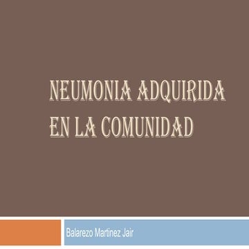 Neumonia adquirida en la comunidad