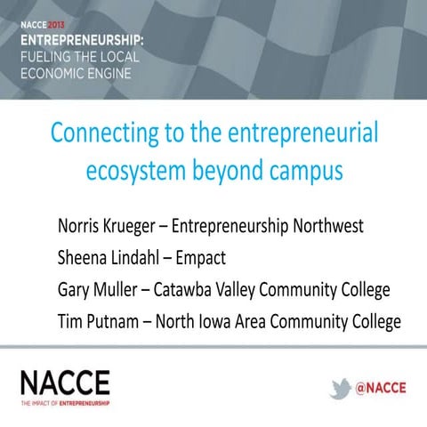 NACCE 2013 ecosystem workshop