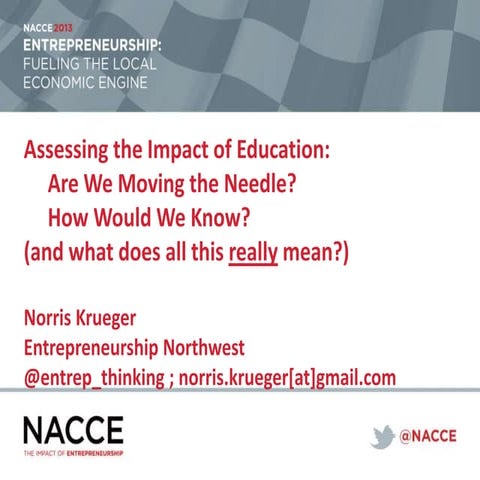 Assessing the Impact of Entrepreneurship Education