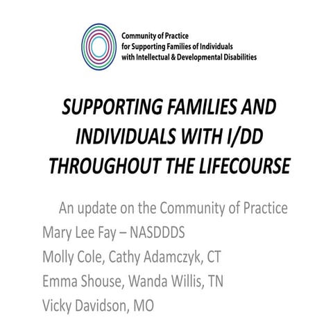 NACDD: Year One Highlights for AIDD Supporting Families Project