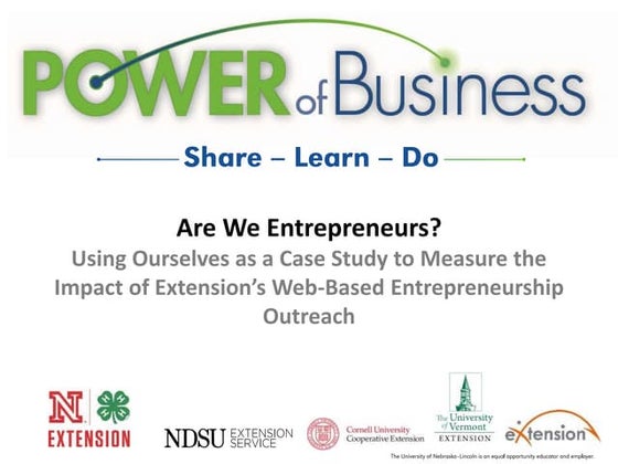 NACDEP 2015  - Are we entrepreneurs?