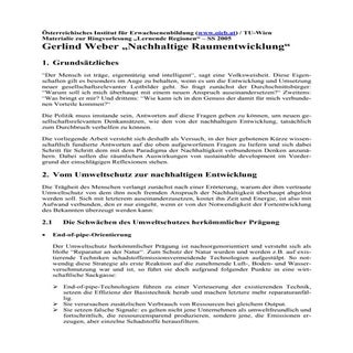 Nachhaltige Raumentwicklung