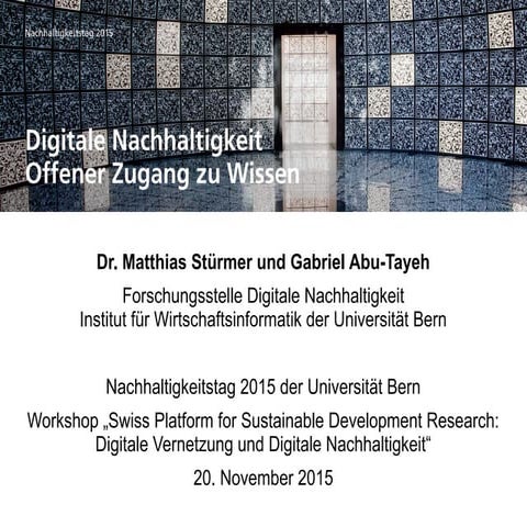 Digitale Nachhaltigkeit: Offener Zugang zu Wissen