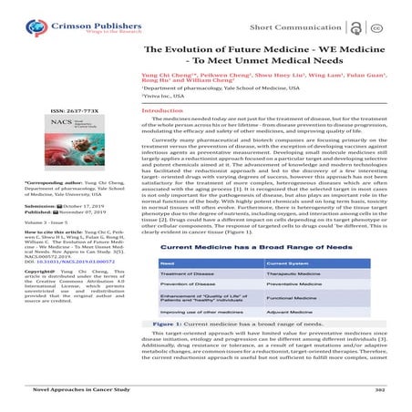 The Evolution of Future Medicine - WE Medicine - To Meet Unmet Medical Needs_...