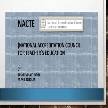 Nacte(national accredition council for teacher`s education pakistan)