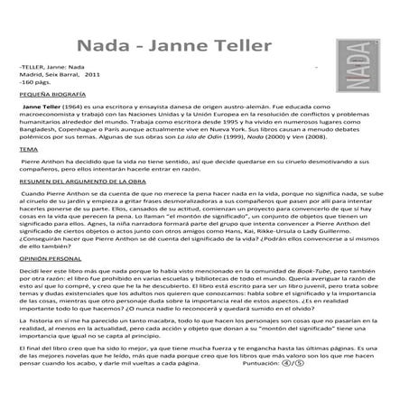 Nada, Janne Teller