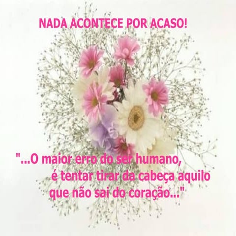 Nada acontece por acaso