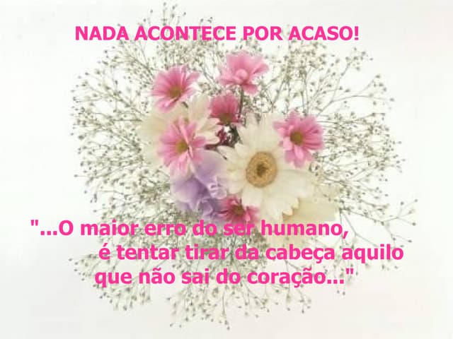 Nada acontece por acaso