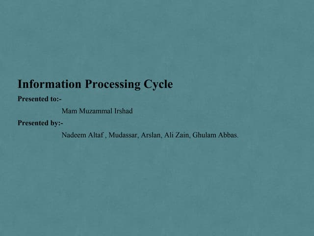 Information processing cycle