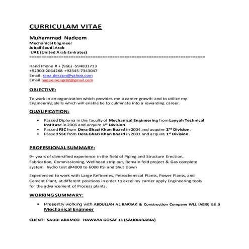 Nadeem cv n