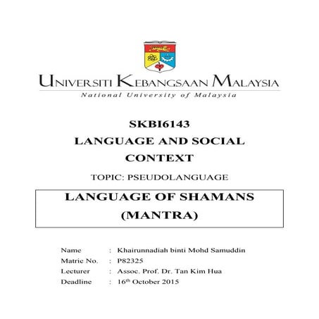 Pseudolanguage- Language of Shamans