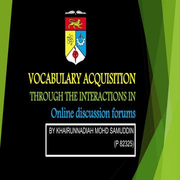 Vocabulary acquisition through the interactions in Online Discussion Forums
