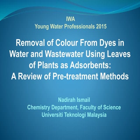Nadirah Ismail IWA Young Water Professionals 2015