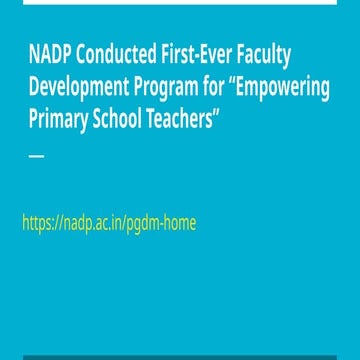NADP Conducted First-Ever Faculty Development Program for “Empowering ...