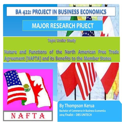 Nature and Functions of NAFTA - Cost Benefit Analysis