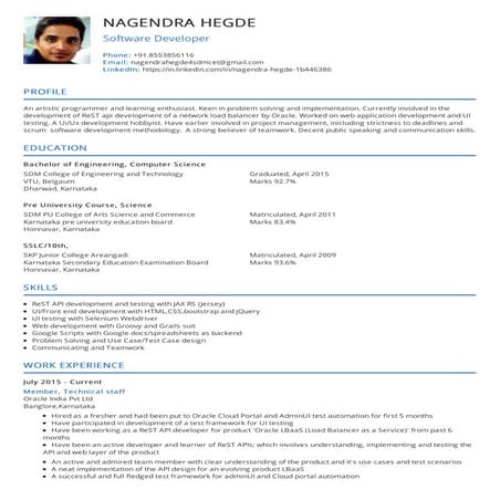 Nagendra hegde resume latest