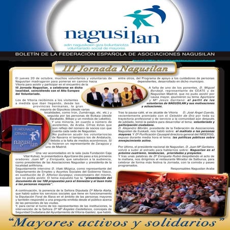 Boletin de ONG Nagusilan noviembre 2011, iii jornada de convivencia, noticias...