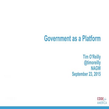 Government as a Platform and the Digital Front Door