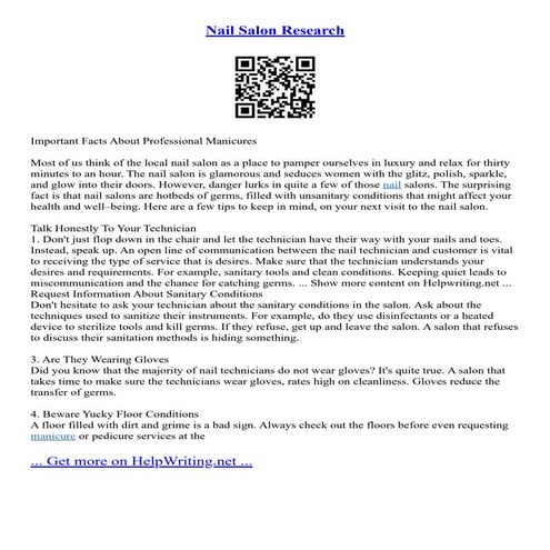 Nail Salon Research | PDF