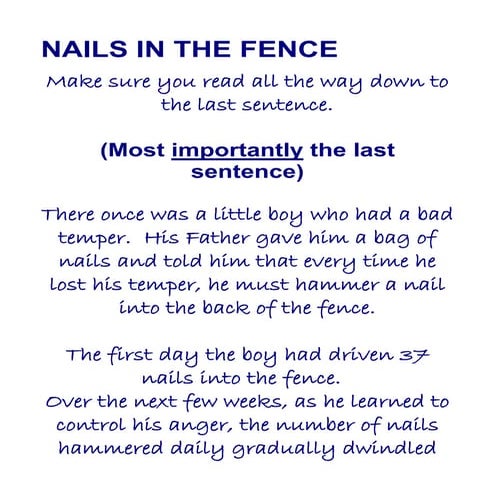 Nails in the fence