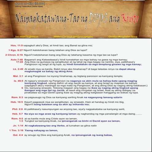 Naipagkatawang tao ng DIYOS ang kristo