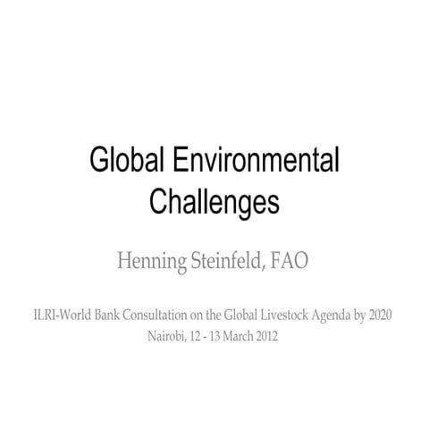 Global environmental challenges [and livestock]