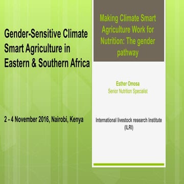 Nairobi Gender CSA-Esther Nairobi CSA-Nutrition Gender