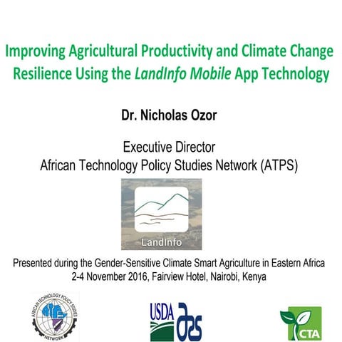Nairobi Gender CSA land info mobile app technology for improving agricultural...