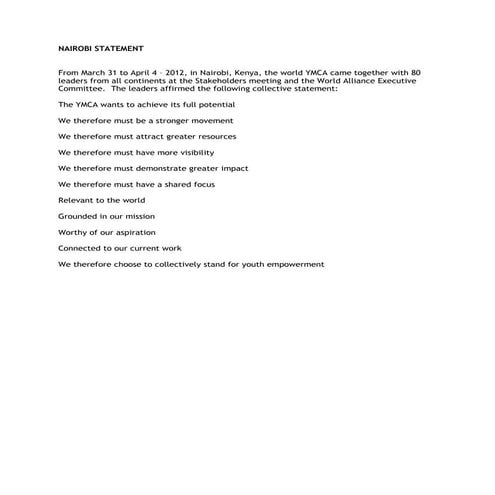 Nairobi statement