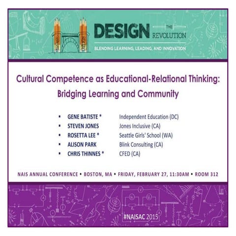 Cultural Competence as Educational-Relational Thinking | #NAISAC 2015